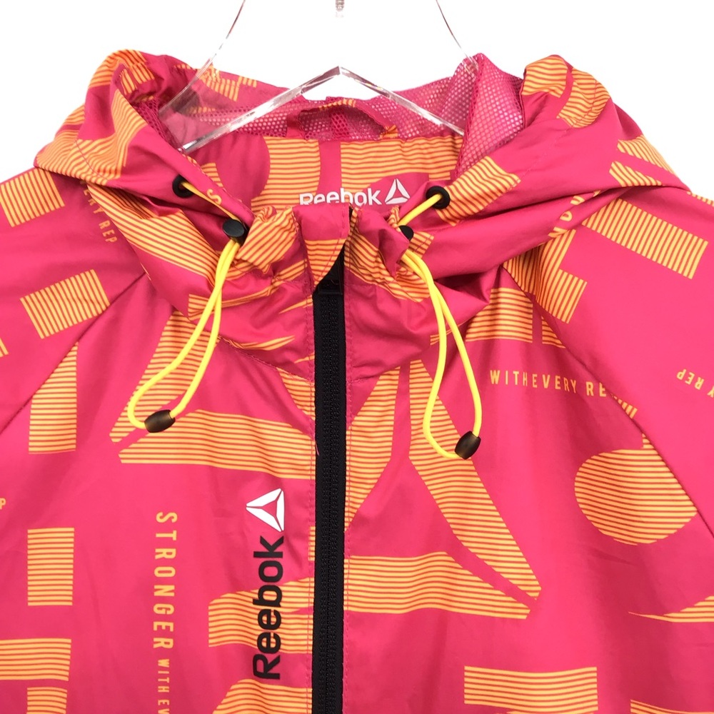 Reebok Pink Orange Windbreaker Jacket - Picture 2 of 15